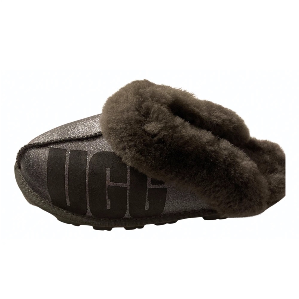 New UGG Coquette Sparkle Suede Fur Slippers